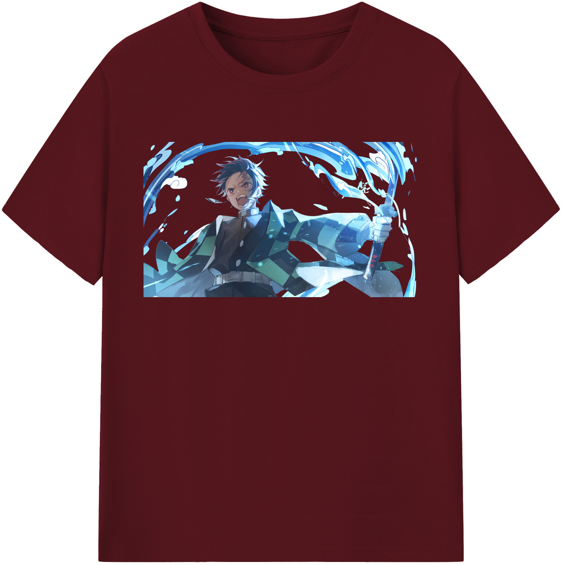 （画像用） 鬼滅の刃 竈門 炭治郎／かまど たんじろう Kamado Tanjirou 綿100％半袖Tシャツ（フロントプリント）
